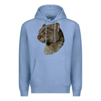 Colony Blue Jaguarundi Head Premium Hoodie - LillyAllenDesigns