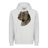 Dove Grey Jaguarundi Head Premium Hoodie - LillyAllenDesigns