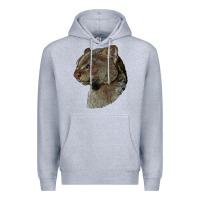 Heather Grey Jaguarundi Head Premium Hoodie - LillyAllenDesigns