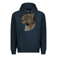 Navy Jaguarundi Head Premium Hoodie - LillyAllenDesigns