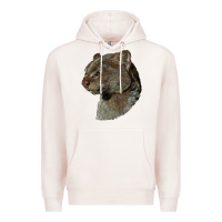 Pale Pink Jaguarundi Head Premium Hoodie - LillyAllenDesigns