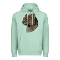 Seafoam Jaguarundi Head Premium Hoodie - LillyAllenDesigns