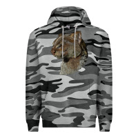 Slate Camo Jaguarundi Head Premium Hoodie - LillyAllenDesigns