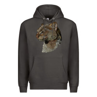 Smoke Jaguarundi Head Premium Hoodie - LillyAllenDesigns