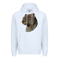 White Jaguarundi Head Premium Hoodie - LillyAllenDesigns