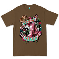 Cacao Let's go Girl's Cowboy boots Premium Tee - HowdyJamesFarm