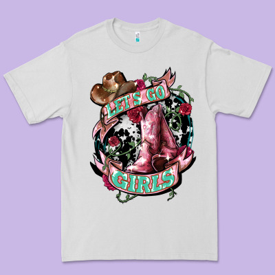 Let's Go Girl's Cowboy Boots Premium Tee Designed By Howdyjamesfarm