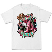 White Let's go Girl's Cowboy boots Premium Tee - HowdyJamesFarm
