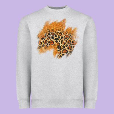 Leopard Glitter Patch Heavyweight Sweatshirt Designed By Adodesignshop