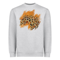 Heather Grey leopard glitter patch Heavyweight Sweatshirt - AdoDesignShop