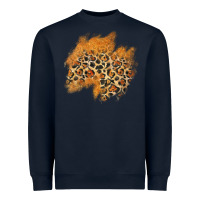 Navy leopard glitter patch Heavyweight Sweatshirt - AdoDesignShop