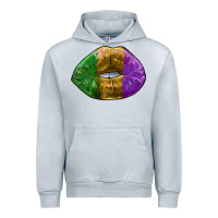 Heather Grey mardi gras kiss Urban Hoodie - RanaPortraitStore