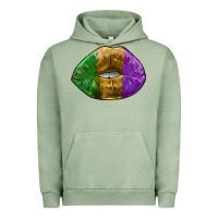 Pigment Oil Green mardi gras kiss Urban Hoodie - RanaPortraitStore