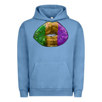 Pigment Pebble Blue mardi gras kiss Urban Hoodie - RanaPortraitStore