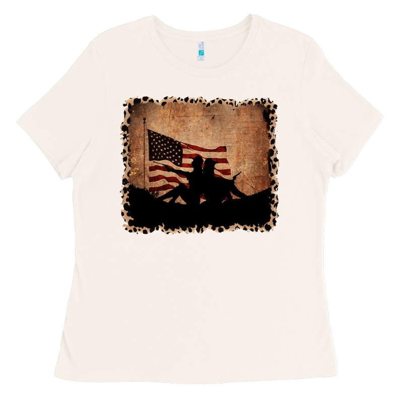 America Western Cowboy And Cowgirl Leopard Frame Ladies Tee by CowCowDesign | Teevron