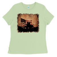 Matcha America Western Cowboy and Cowgirl Leopard Frame Ladies Tee - CowCowDesign