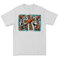 Dove Grey football cross aztec leopard background Premium Tee - RanaPortraitStore