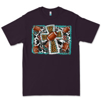 Plum football cross aztec leopard background Premium Tee - RanaPortraitStore