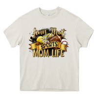 Cream livin that sports mom life Heavy Core Tee - CowGirlArtShop