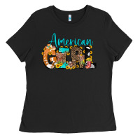 Black American Girl, western Cowhide Ladies Tee - CowCowDesign