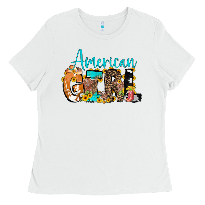 American Girl, Western Cowhide Ladies Tee by CowCowDesign | Teevron