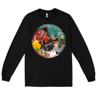 Black Christmas On The Farm Long Sleeve Tee - FaDigitalArtStudio