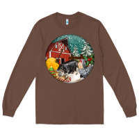 Chestnut Christmas On The Farm Long Sleeve Tee - FaDigitalArtStudio