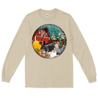 Mushroom Christmas On The Farm Long Sleeve Tee - FaDigitalArtStudio