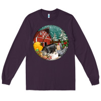 Plum Christmas On The Farm Long Sleeve Tee - FaDigitalArtStudio