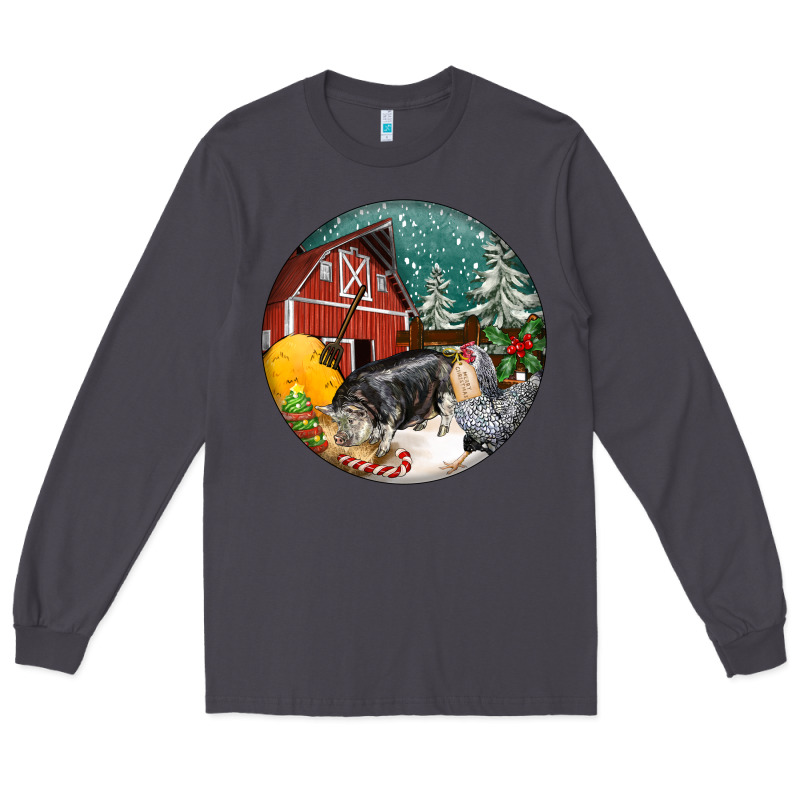 Christmas On The Farm Long Sleeve Tee by FaDigitalArtStudio | Teevron