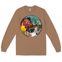 Toasted Coconut Christmas On The Farm Long Sleeve Tee - FaDigitalArtStudio