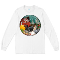 White Christmas On The Farm Long Sleeve Tee - FaDigitalArtStudio