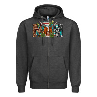 Charcoal Heather longhorn mom Zipper Hoodie - AdoDesignShop