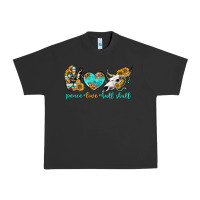 Pigment Black peace love bull skull bbs Urban Heavy Tee - BundleAndBundleShop