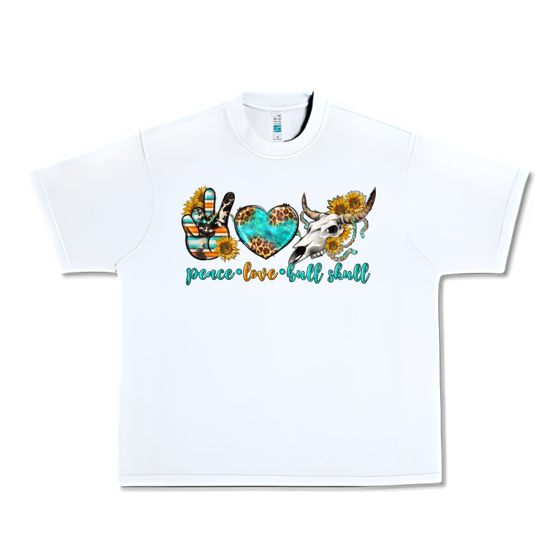 Peace Love Bull Skull Bbs Urban Heavy Tee by BundleAndBundleShop | Teevron