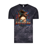 Cloud Black All American nana messy bun Vintage Tee - FaDigitalArtStudio