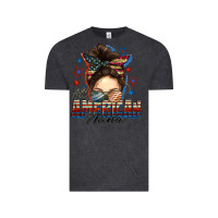 Vintage Black All American nana messy bun Vintage Tee - FaDigitalArtStudio