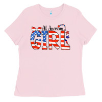 Bubblegum Pink All American Girl Bandana Ladies Tee - CowCowDesign