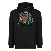 Black nurse leopard heart Heavyweight Hoodie - JahusDesignShop