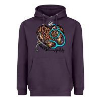 Plum nurse leopard heart Heavyweight Hoodie - JahusDesignShop