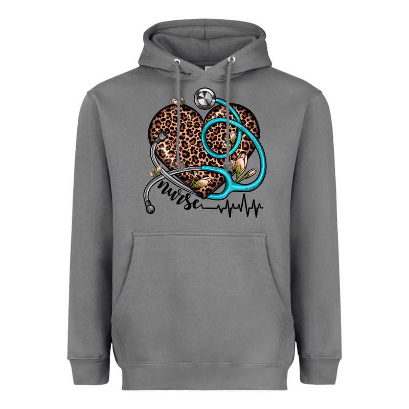 Nurse Leopard Heart Heavyweight Hoodie by JahusDesignShop | Teevron