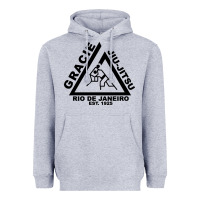 Heather Grey gracie jiu Heavyweight Hoodie - linhVisuals