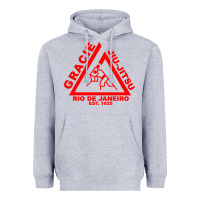 Heather Grey gracie jiu Heavyweight Hoodie - linhVisuals