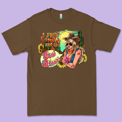 I Just Smile And Say God Bless Premium Tee Designed By Howdyjamesfarm