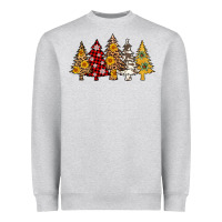 Heather Grey leopard christmas trees Heavyweight Sweatshirt - AdoDesignShop