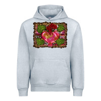 Heather Grey Western Background Valentine's Day Urban Hoodie - RanaPortraitStore