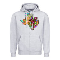 Heather Grey christmas texas map Zipper Hoodie - AdoDesignShop
