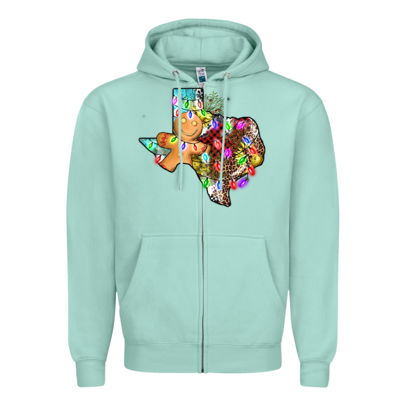 Christmas Texas Map Zipper Hoodie by AdoDesignShop | Teevron