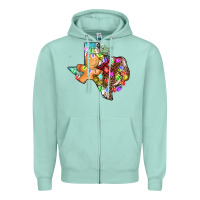 Seafoam christmas texas map Zipper Hoodie - AdoDesignShop