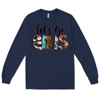 Navy Let's Go Girls Long Sleeve Tee - FaDigitalArtStudio